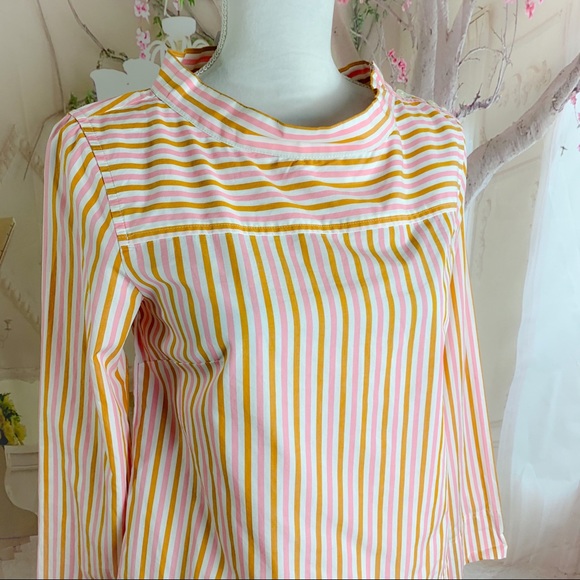 NEW J Crew Poplin Boatneck Candy Stripe Blouse - Picture 6 of 11